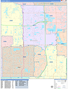 Coconut Creek  Wall Map Color Cast Style